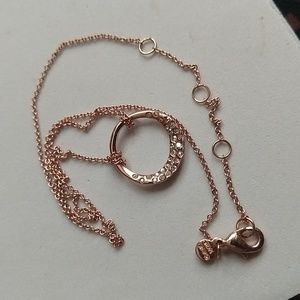 Alexis bittar aura rose gold plated adjustable necklace chain crystals pendant
